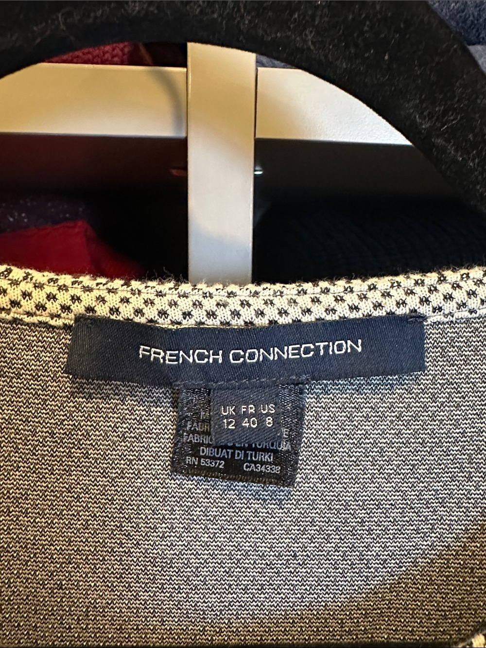 French Connection white/black short sleeve crew neck dress size 8 - Picture 2 of 5